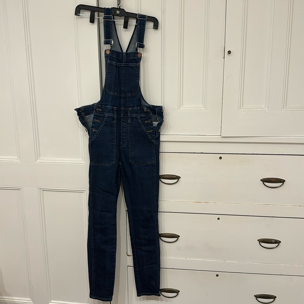 MADEWELL DARK DENIM SKINNY OVERALLS SZ XS